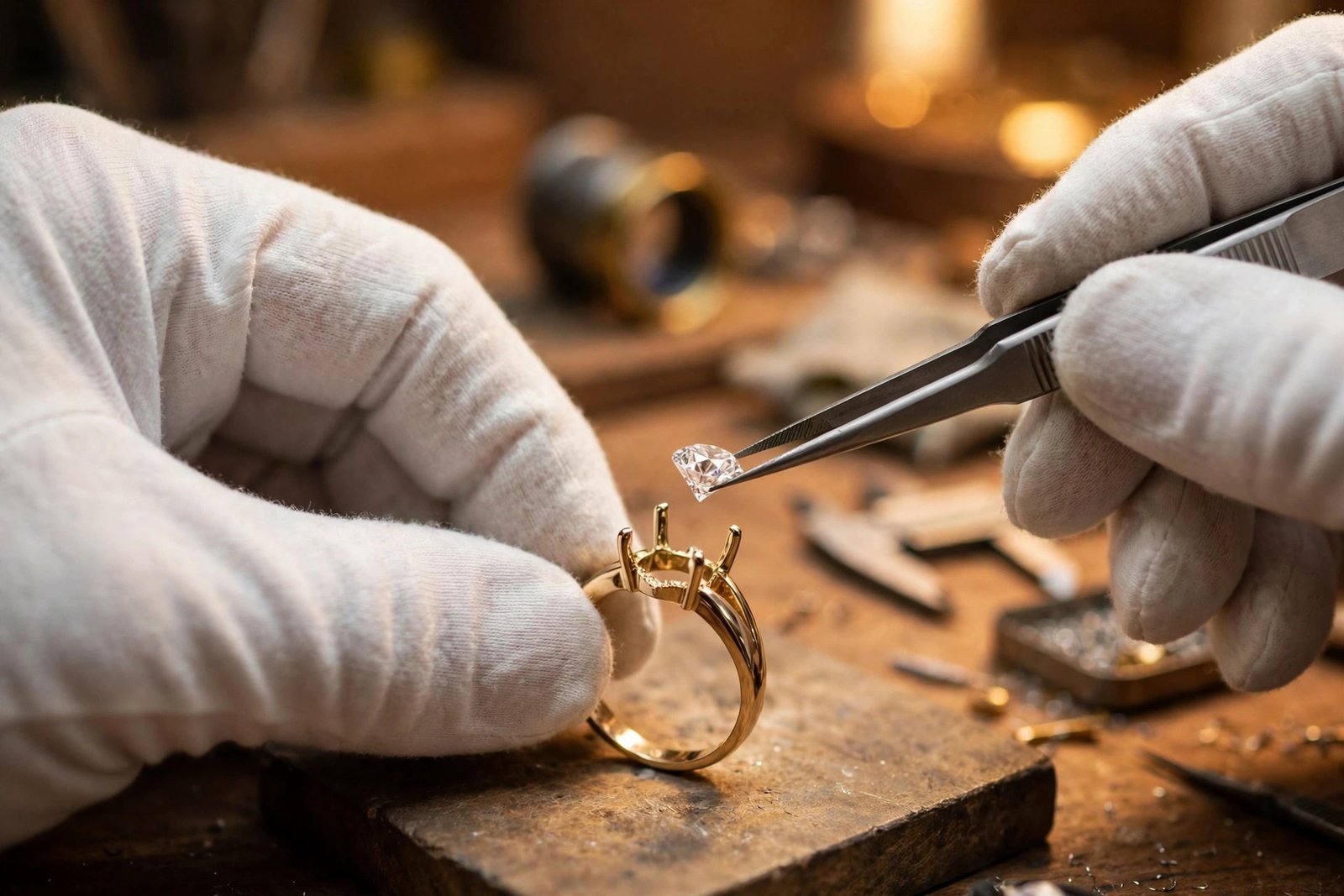 Das Ausfassen lohnt sich nur bei wertvollen Einzelsteinen – der Goldschmied berechnet die Arbeit.