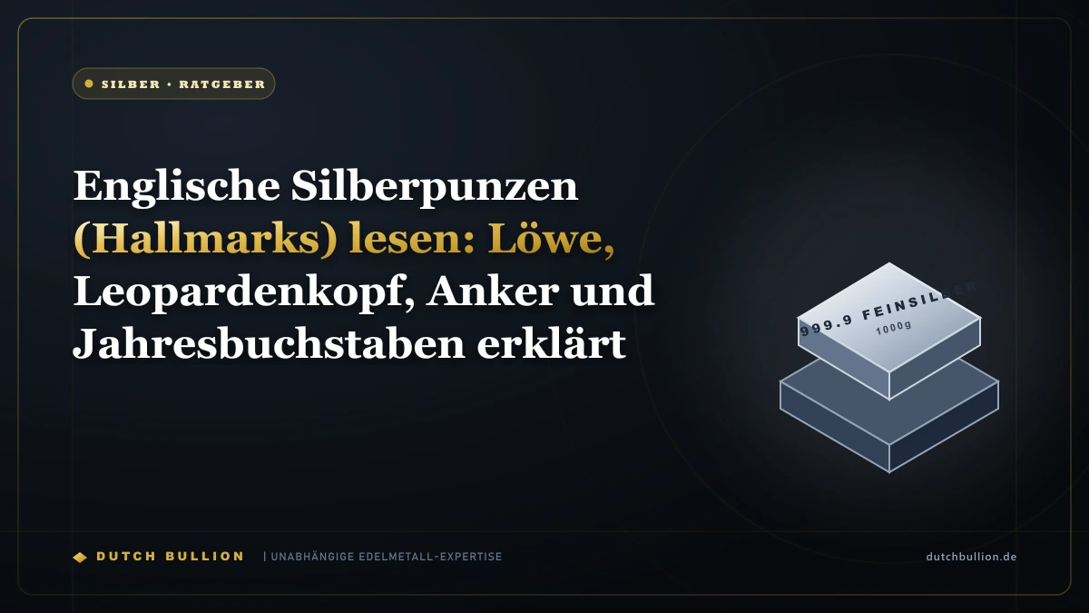 Englische Silberpunzen (Hallmarks) lesen: Löwe, Leopardenkopf, Anker und Jahresbuchstaben erklärt
