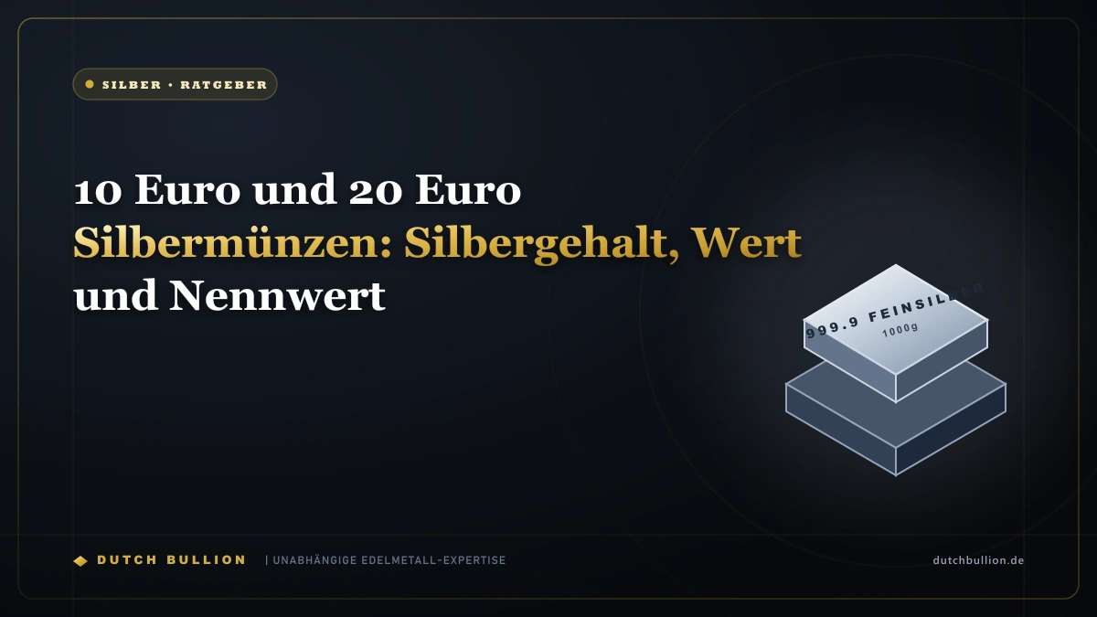 10 Euro und 20 Euro Silbermünzen: Silbergehalt, Wert und Nennwert