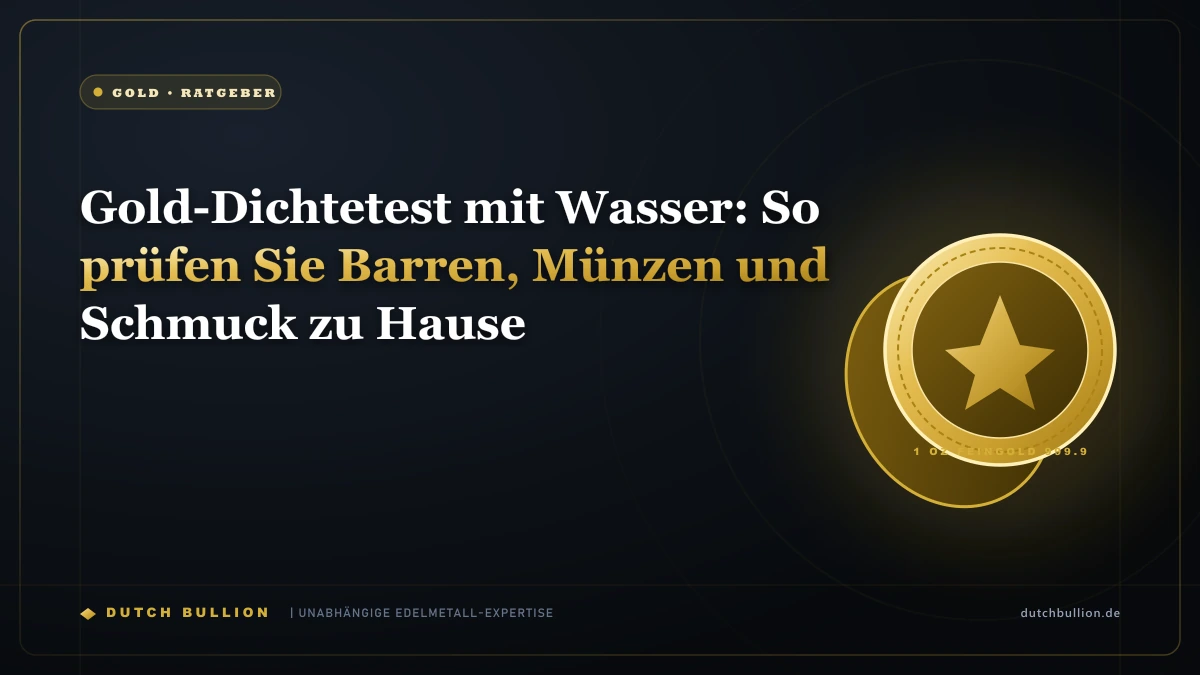 Gold-Dichtetest mit Wasser: So prüfen Sie Barren, Münzen und Schmuck zu Hause