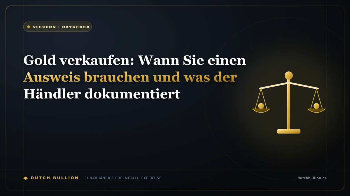 Gold verkaufen: Wann Sie einen Ausweis brauchen und was der Händler dokumentiert