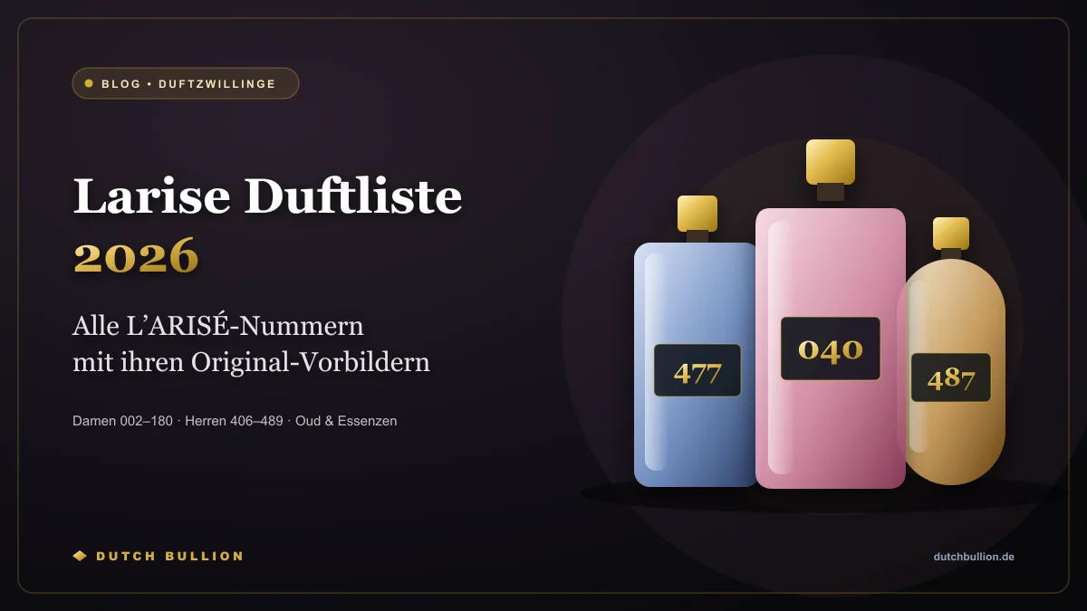 Larise Duftliste 2026: Alle L'ARISÉ Duftzwillinge für Damen & Herren