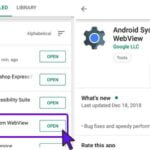android system webview aktualisiert nicht