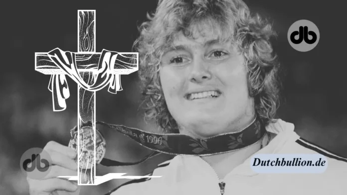Bild von Ilke Wyludda bei den Olympischen Spielen 1992, Bild von Ilke Wyludda bei ihrem Weltmeistertitel.