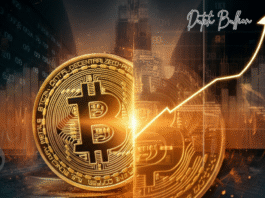 a gold bitcoin with a bitcoin symbol on it