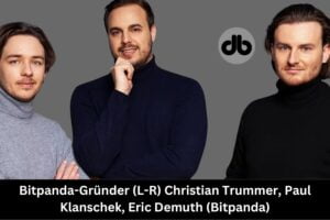 Bitpanda-Gründer (L-R) Christian Trummer, Paul Klanschek, Eric Demuth (Bitpanda)