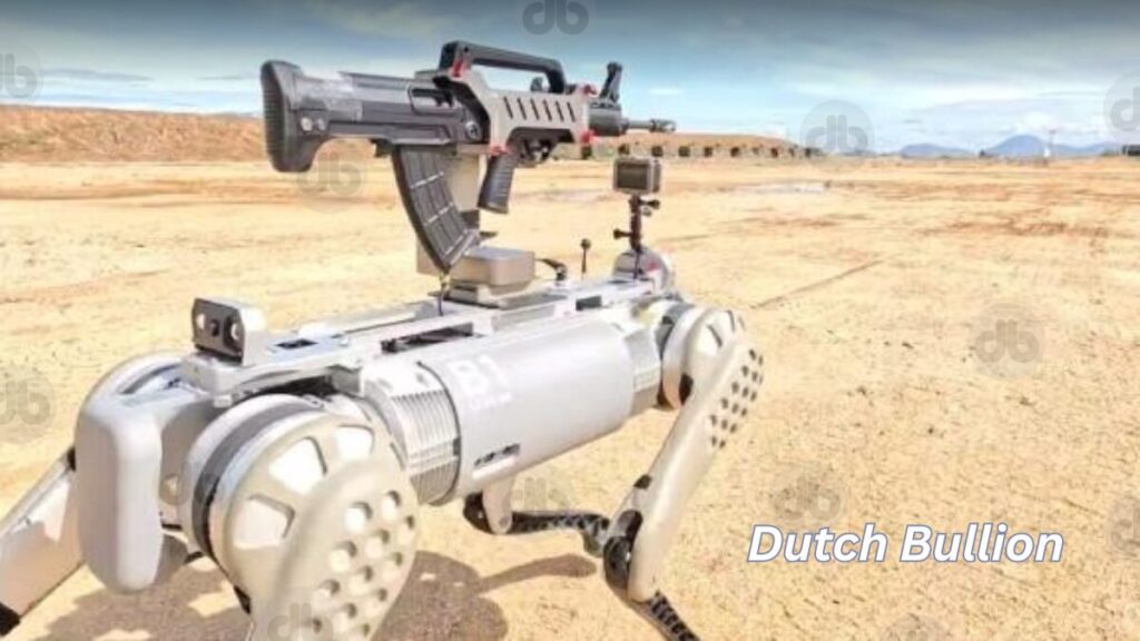  Gewehr tragende Roboterhunde