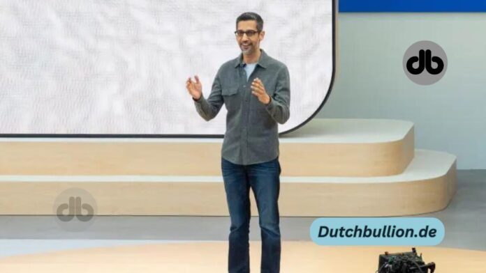 Google-CEO Sundar Pichai spricht auf der Entwicklerkonferenz Google I/O.