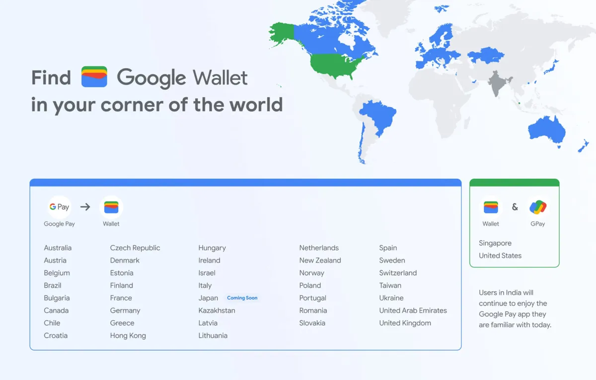 Google Pay vs. Wallet: Was sind die Unterschiede? 3 Globale Einführung und regionale Unterschiede