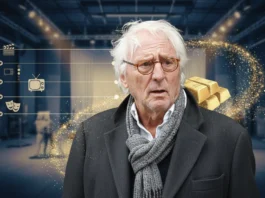 Günther Maria Halmer vor Goldbarren und Film-Symbolen zur Frage: Wie viel Gold besaß der verstorbene Schauspieler?