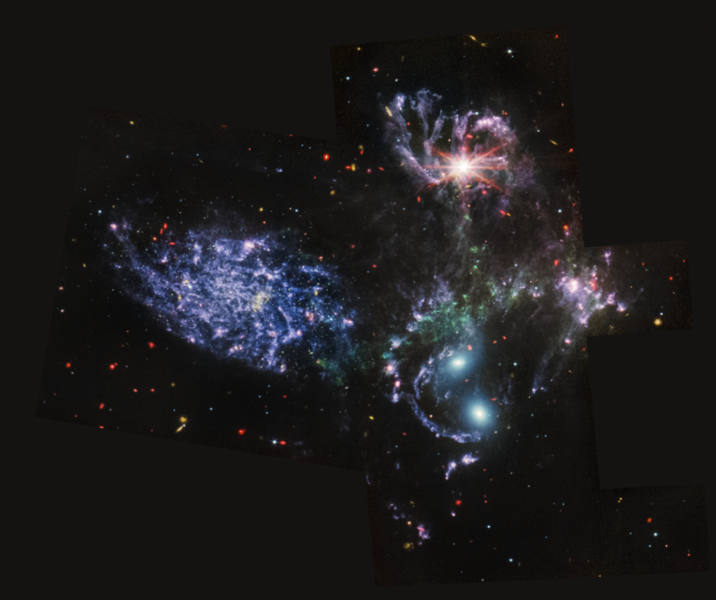 Hochauflösende Galaxien-Hintergrundbilder vom James Webb Teleskop der NASA jetzt herunterladen! 2 James Webb Telescope Wallpapers Stephans Quintet 03