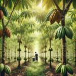 Kakaobohnenboom in Indien