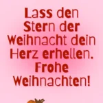 Lass den Stern der Weihnacht dein Herz erhellen. Frohe Weihnachten!