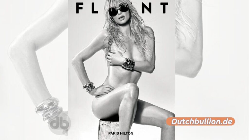 Paris Hilton trug auf ihrem neuen Flaunt-Magazin-Cover nichts außer einer Versace-Sonnenbrille und Armbändern von Saint Laurent by Anthony Vaccarello.
