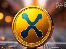 Goldene Münze mit X-Symbol