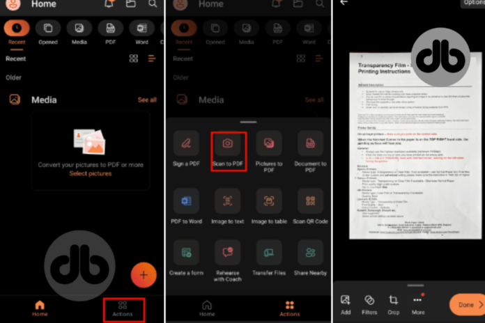 Scannen von Dokumenten mit Ihrem Samsung Galaxy A Handy