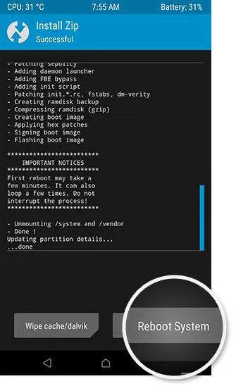 TWRP-Reboot-System