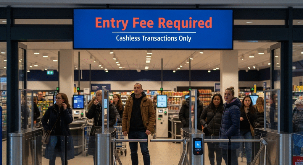 aldi testet eintrittgebühr in kassenlosen geschäften in großbritannien