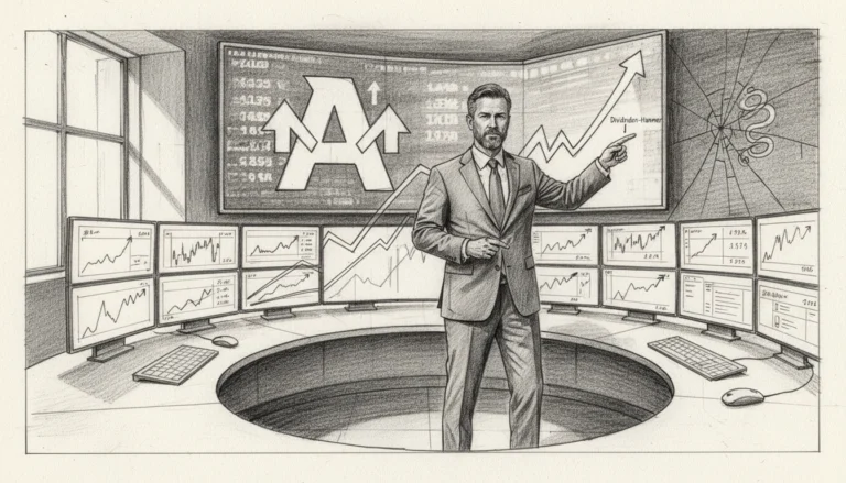 Experte analysiert die Allianz Aktie mit Rekordjagd und Dividenden-Hammer vor digitalen Finanz-Charts im Detail.