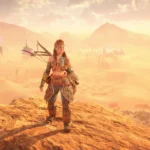 aloy-horizon-forbidden-west-desert-outfit-landscape