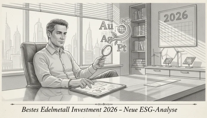 Analyst prüft bestes Edelmetall Investment 2026 via ESG-Analyse mit Fokus auf Gold, Silber und erneuerbare Energien.