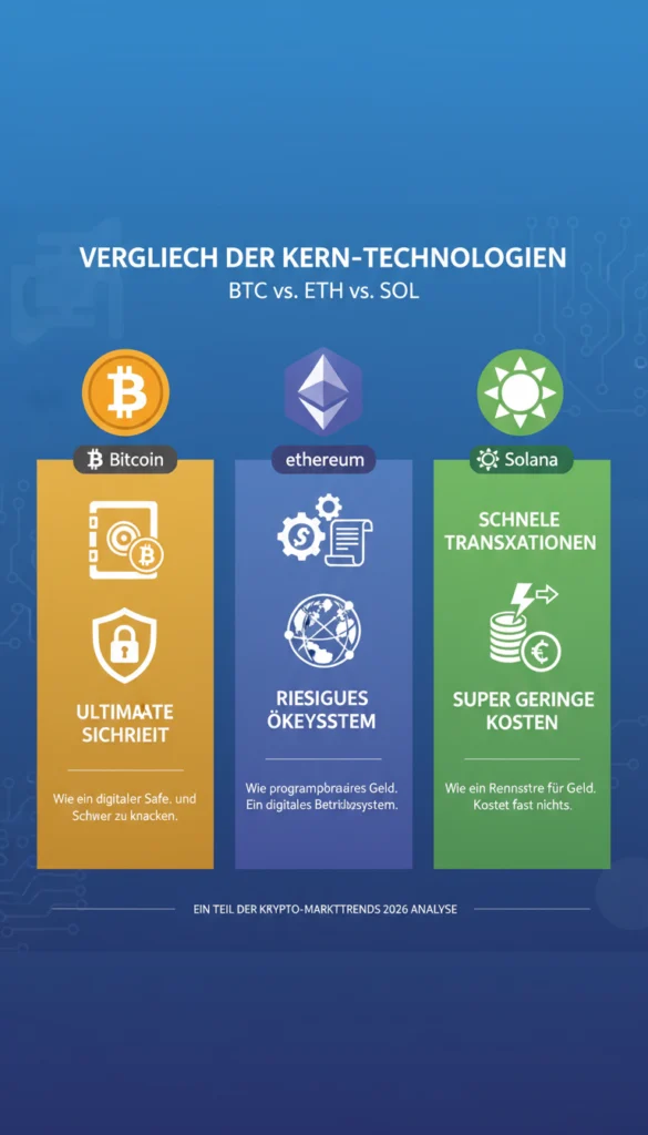 Infografik zum Bitcoin-Halving-Zyklus und der historischen Zeitverzögerung. Die Grafik erklärt, dass nach dem Halving im April 2024 das Angebot sinkt, es jedoch meist 12 bis 18 Monate dauert, bis die steigende Nachfrage den Preis auf einen neuen Markthöhepunkt treibt, der hier für 2025 oder 2026 prognostiziert wird.
