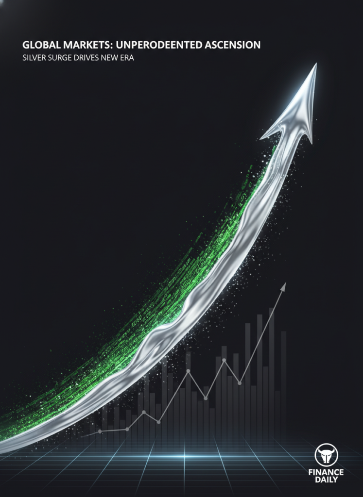 NVIDIA, Rubin & Silber: Der wahre Rohstoff-Engpass im KI-Boom 2026 1 Chart, der den zeitgleichen Anstieg der Tech-Aktien und des Silberpreises illustriert