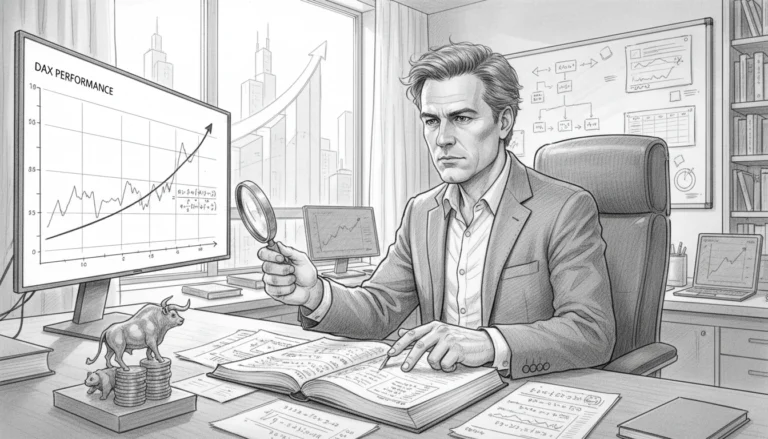Analyst untersucht DAX Performance 2026 mit Lupe für fundamentale Analyse, ob der deutsche Leitindex überbewertet ist.