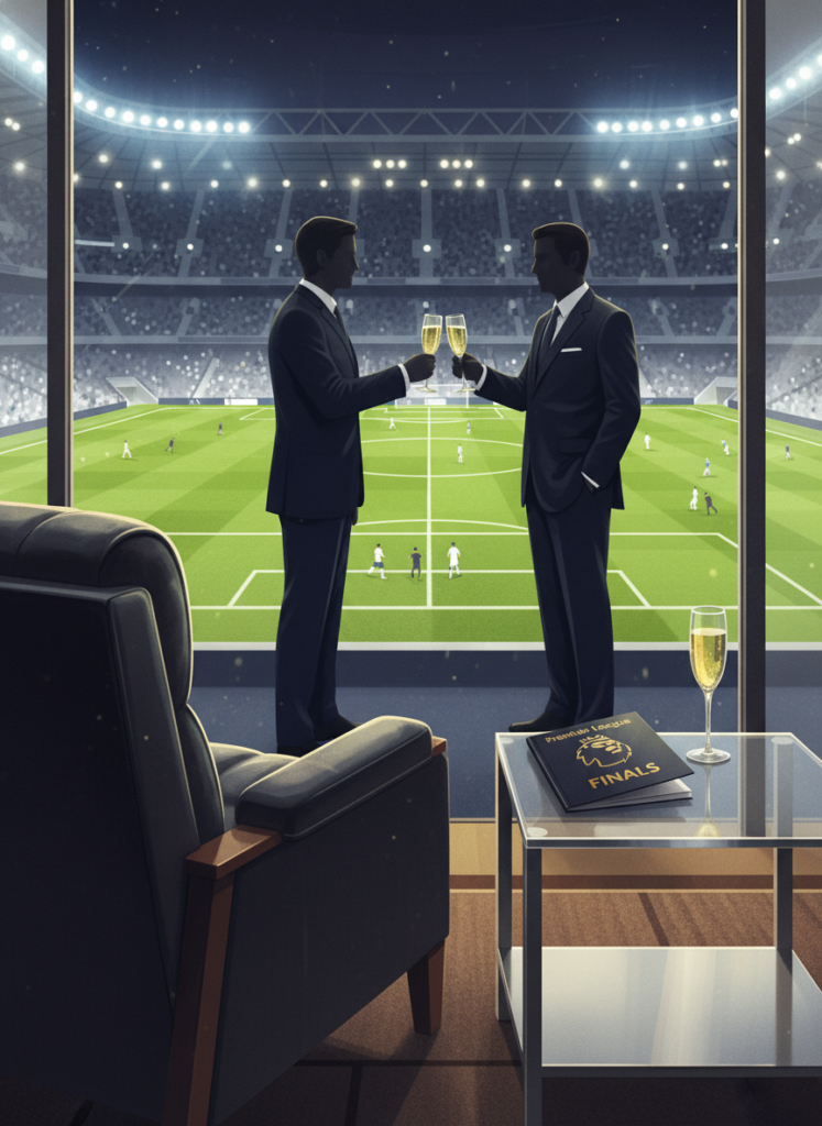 Exklusive VIP Loge im Fußballstadion während eines Spiels