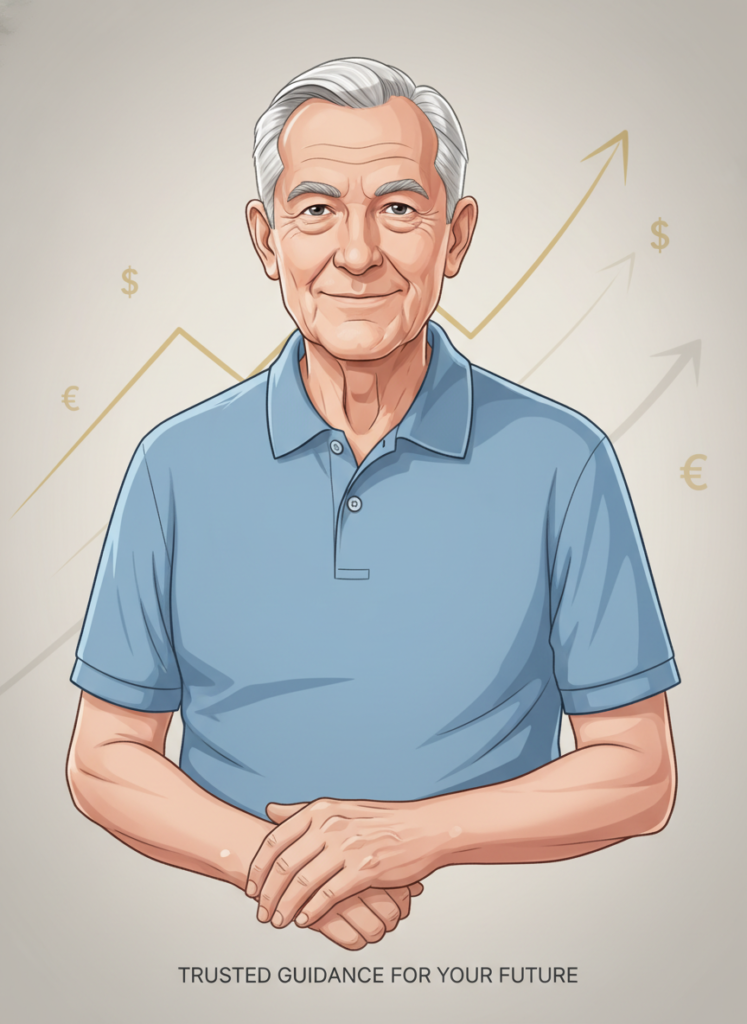 Portrait eines weisen Investors, der Ruhe und Gelassenheit ausstrahlt