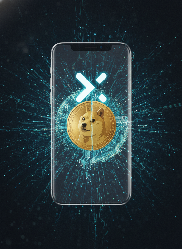 Konzeptuelle Darstellung der Integration von Dogecoin als Zahlungsmittel im X-Netzwerk