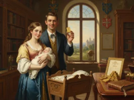 Vermögensaufbau für Gen Alpha: Goldbarren zur Taufe 2026 als strategische Altersvorsorge Eltern mit Baby und Goldbarren zur Taufe 2026 als langfristige Altersvorsorge und Vermögensaufbau für die Gen Alpha.