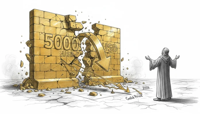 Der 5.000-Dollar-Widerstand bricht: Eine goldene Mauer zerfällt, während der Goldpreis 2026 plötzlich kapituliert.