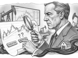 Analyst prüft den Ölpreis heute mit einer Lupe zur Experten-Analyse: Jetzt Heizöl kaufen oder warten?