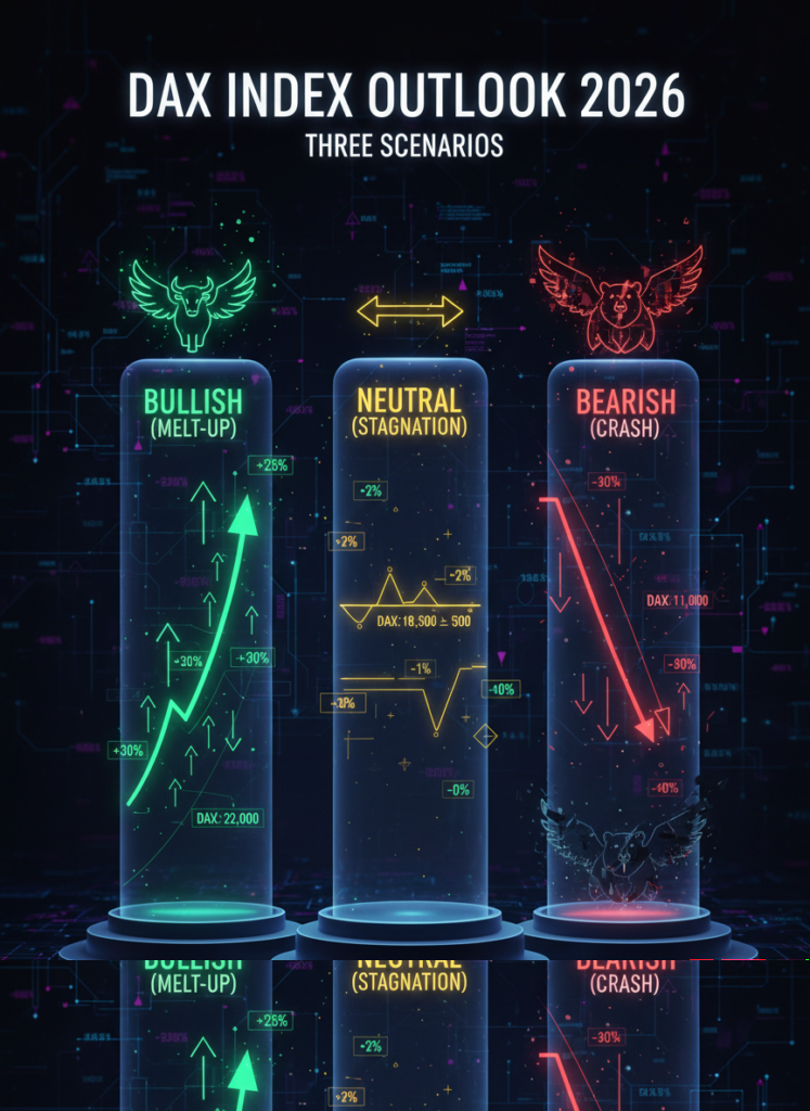 Fig 1: Szenarien Vergleich DAX Entwicklung 2026 Bullisch vs Bärisch