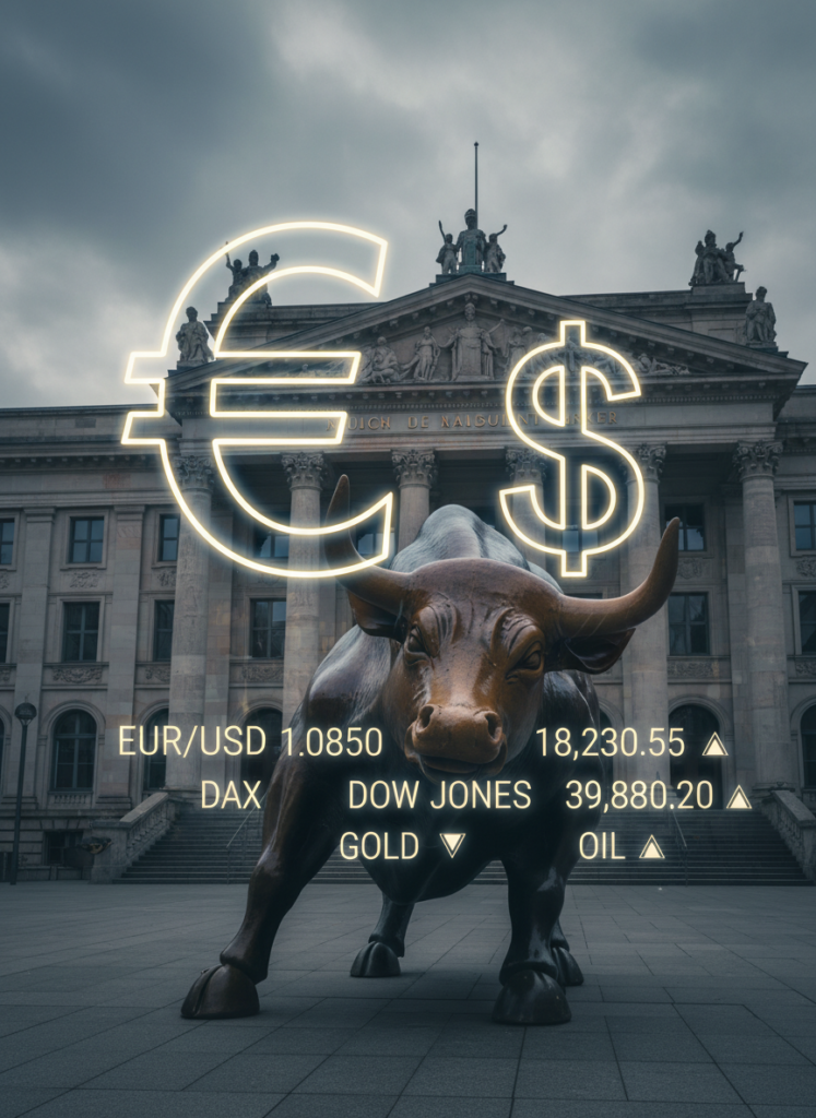 Fig 3: Auswirkungen der US-Inflation auf den DAX und den Euro-Dollar-Kurs