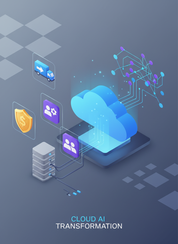 Fig 2: Cloud Computing und KI-Integration in modernen Unternehmensnetzwerken