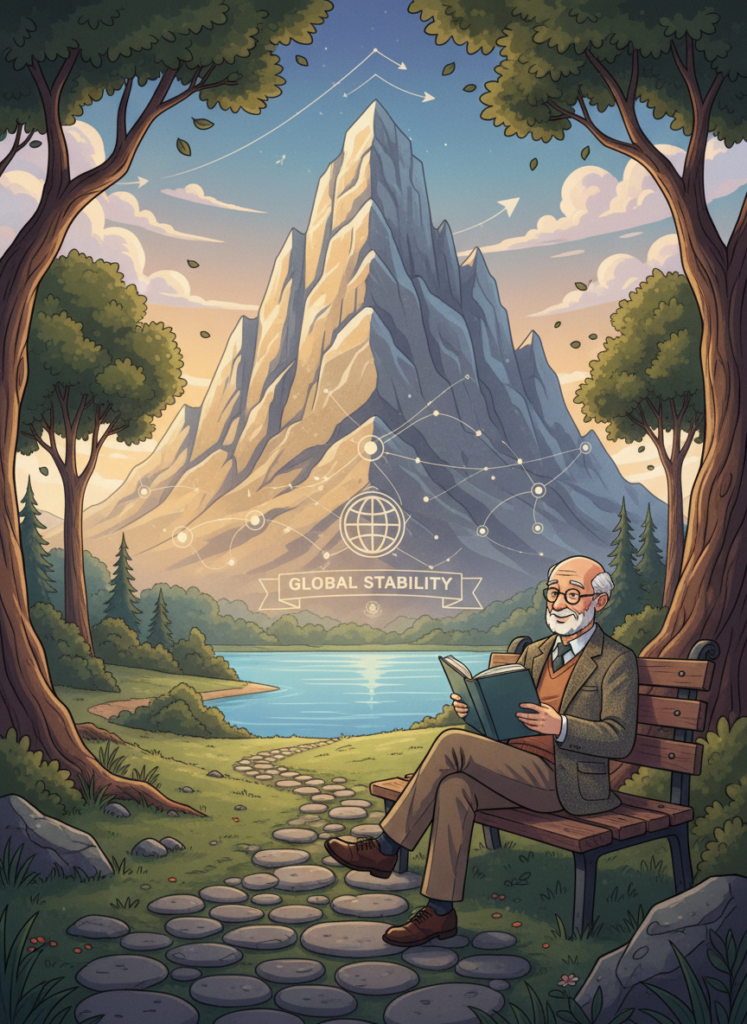 Fig 3: Ein entspannter Anleger, der die Ruhe des marktbreiten Investierens genießt