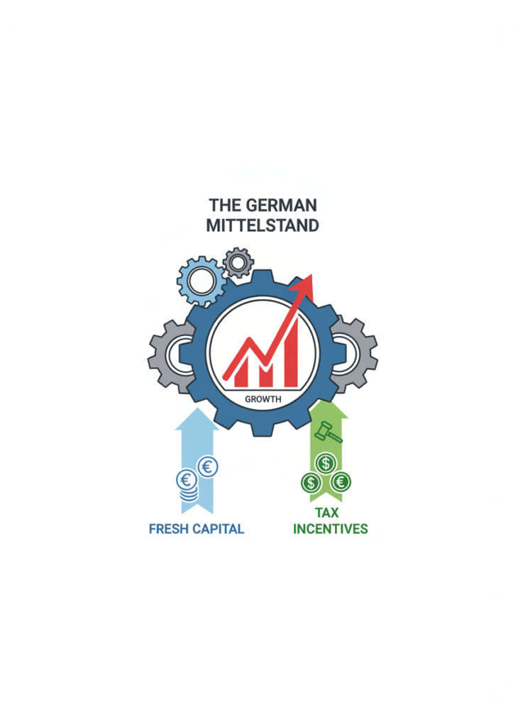 Fig 2: Grafik zur Stärkung des deutschen Mittelstands und der Industrie durch wirtschaftspolitische Reformen