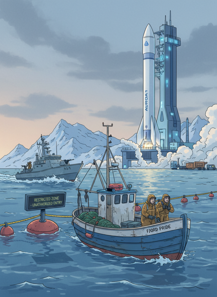 Fischerboot durchbricht die maritime Sicherheitszone vor dem Andøya Spaceport Fig 1: Fischerboot durchbricht die maritime Sicherheitszone vor dem Andøya Spaceport
