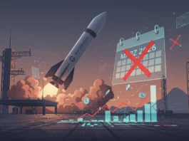 BREAKING: Isar Aerospace Startabbruch März 2026 – Finanzielle Analyse & Risiken Isar Aerospace Rakete vor gestrichenem März 2026 Kalender und Finanzanalyse-Chart zur Bewertung wirtschaftlicher Risiken.