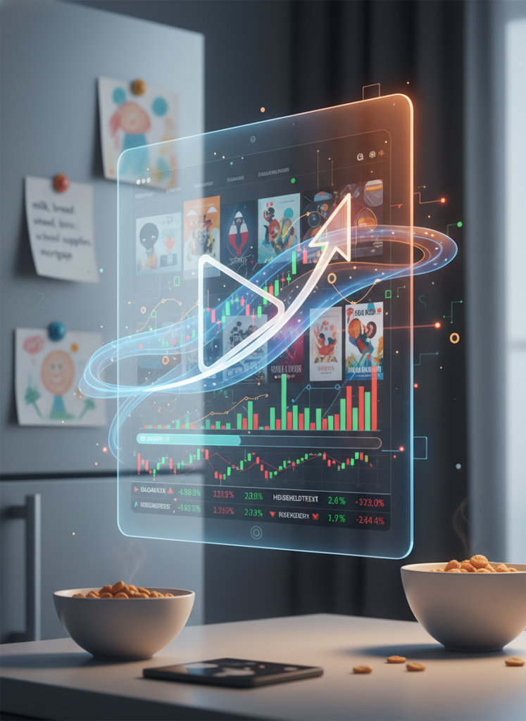 Netflix Aktie und Streaming Interface Verschmelzung