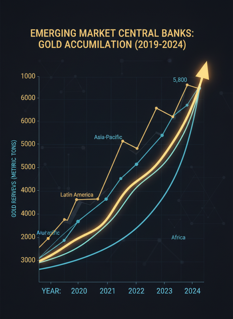 Chart zur Entwicklung der Goldreserven von Zentralbanken