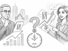 Analyse der Netflix Aktie für 2026 mit skeptischen und optimistischen Prognosen sowie Börsencharts und Uhrzeit.