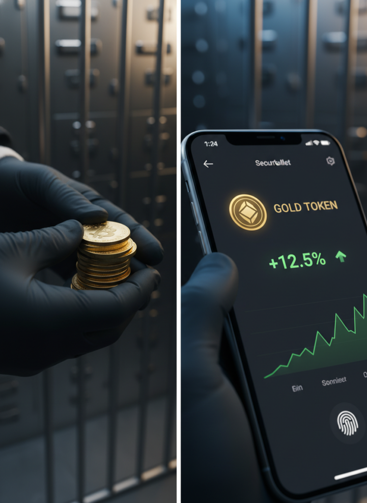 Vergleich zwischen physischem Gold und digitalem Token-Gold Fig 3: Vergleich zwischen physischem Gold und digitalem Token-Gold