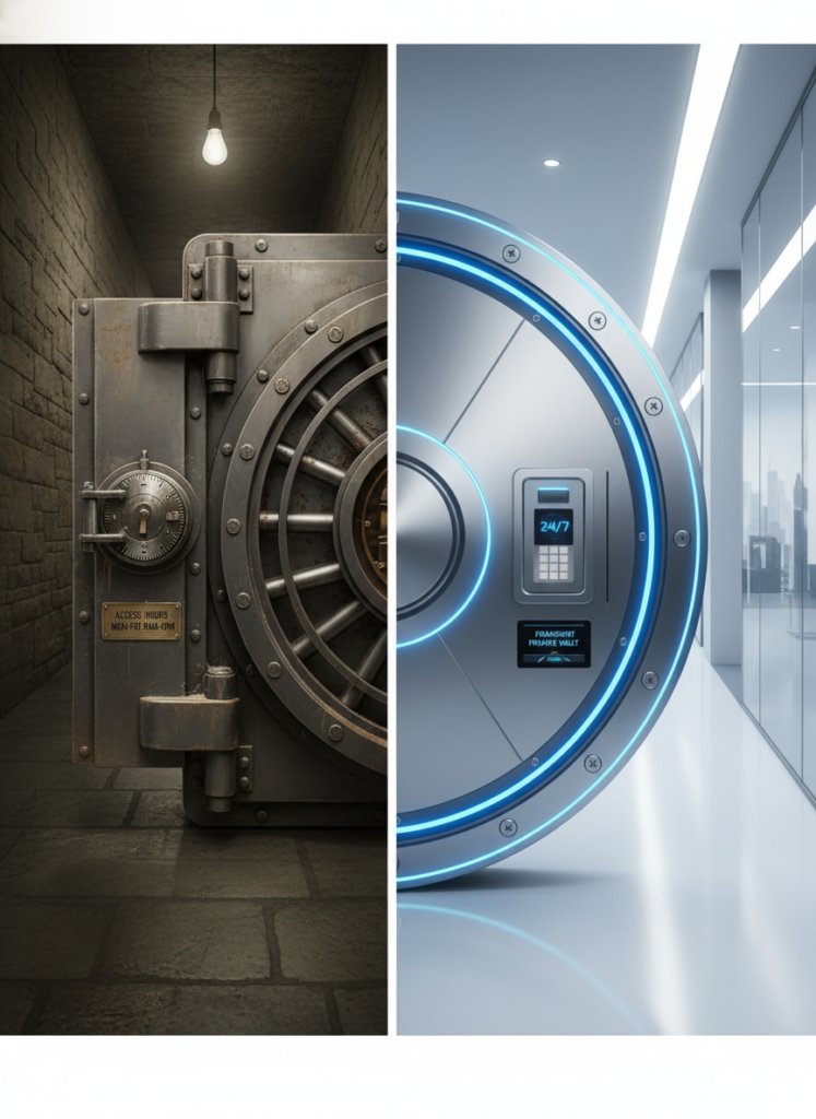 Vergleich zwischen Banktresor und Privattresor in Frankfurt