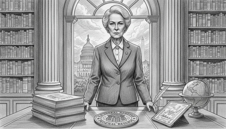 Führungsperson vor US-Kapitol verkörpert Psychologie der Macht und Fed-Nachfolge 2026 für die Zukunft Ihres Geldes.