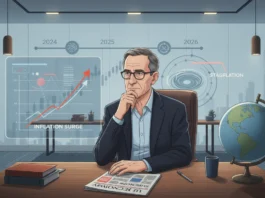 Ray Dalio analysiert UK Inflation Data vor Diagrammen zu Stagflation und wirtschaftlichen Zyklen bis 2026.