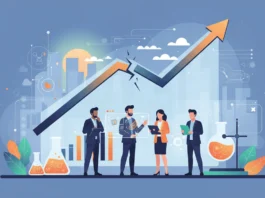 Valneva Aktie bricht nach VLA15-Daten aus: Wissenschaftler vor steigendem Chart mit Labor-Elementen.