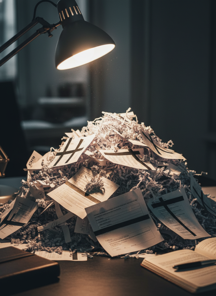 Stapel von aufgedeckten Unternehmensdokumenten